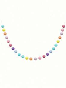 1pc, Pre-String, Knitted Felt Ball Garland Colored Garland, 6.5ft Long Suitable For Mardi Gras Easter New Year Valentine Christmas Walls, For Home Room Living Room Office Decor,Christmas - 1 - 查看 7
