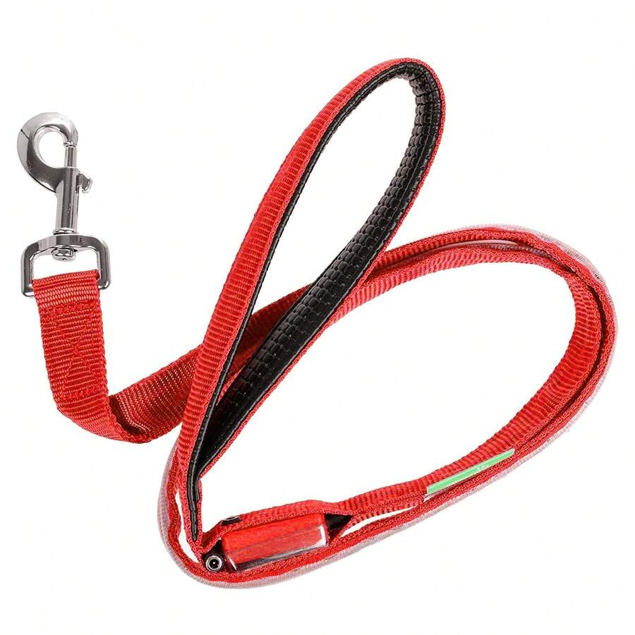 DECO LED Dog Leash W/3 Light Modes For Night Safety, Battery-Powered - Red - Đỏ - Xem 1