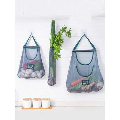 1 Túi lưới đựng đồ nhà bếp đa năng - Giá treo tường, thích hợp đựng trái cây, rau củ, gừng và tỏi, túi lưới dung tích lớn, dụng cụ sắp xếp và bảo quản đồ dùng nhà bếp, đồ dùng nhà bếp đa năng, giỏ lưới tiết kiệm không gian nhà bếp, phụ kiện nhà bếp (Vui lòng kiểm tra kỹ kích thước trước khi đặt hàng)