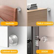 2pcs Transparent Self-Adhesive Door Stopper, Suitable For Floor And Wall Cushion Protection, Shower Room Door Stopper, No Drilling Required, Suitable For Home And Office, Can Protect Walls And Furniture - Round - View 5