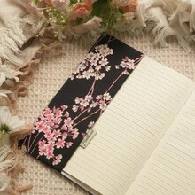 Bìa sổ in hình hoa anh đào, cỡ A5/A6, bìa sổ điều chỉnh được cho nhật ký. - Bộ - Xem 4