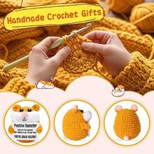 1个手工钩织仓鼠毛绒玩具，充满正能量，是复活节篮子填充物、情人节礼物、生日礼物的理想之选，适合青少年、烧烤爱好者、男士和女士，可提升礼物档次。 - 彩色 - 查看 4