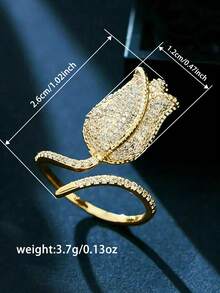 1pc Women's Elegant Square Cubic Zirconia Ring, Suitable For Wedding, Engagement, Anniversary Party, Valentine's Day Gift - 1# - View 9