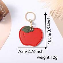 Móc khóa hình trái cây dễ thương làm từ da, dâu tây, táo, chuối, dưa hấu, phụ kiện túi xách - Nhiều màu - Xem 6