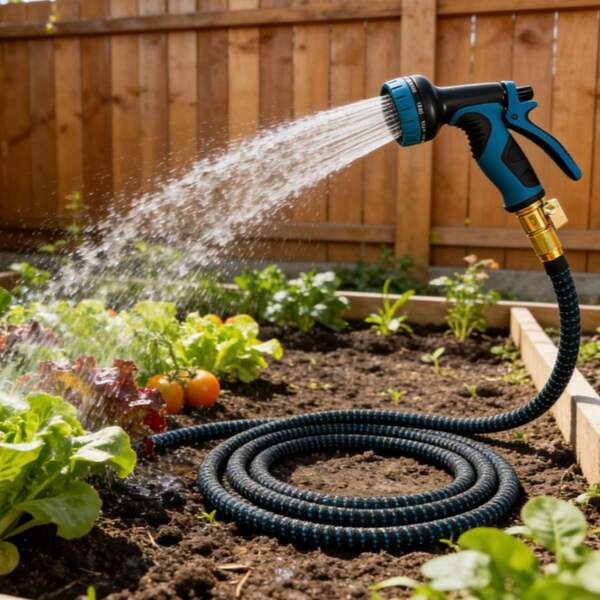 Manguera de jardín de 7.5m con cabezal de pulverizador para grifo, manguera de grifo interior para fregadero de cocina o grifo de fregadero de baño, con 8 boquillas de función, riego, limpieza de mascotas, limpieza doméstica, lavado de autos