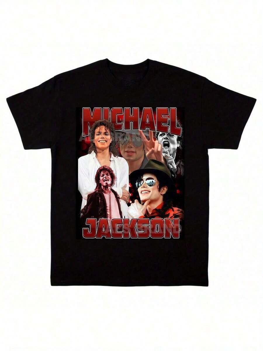 Summer Tops Summer Tops 2026 Classic Michael Jacksons King Of Pop Rip Rap Style T Shirt Black Crew Slogan Bodybuilding Top Boyfriend Style Casual Wear Suitable For AllSeasons Graphic Tee Men Playera De Hombre T-Shirts For Men,Jackson Glove Graphic T-Shirt,Men's And Women's Sports Leisure Tee,Y2k Summer Vacation Clothes, T Shirts For Men's And Women's Graphic Tee Lightweight Breathable 100%Cotton T Shirt - Regular Fit Round Neck Casual Casual Attire - , Casual Shortsleeved Round Neck Summer Tops, Mediumstretch Fabric, Comfortable Fit For All Seasons, Tshirt With Unique Pattern , Relaxed Fit, Free Shipping Summer Clothes Summer Clothes - 黑色 20 - 查看 1