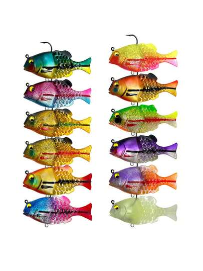 GOTURE 1 pieza Señuelo de pesca luminoso y hundible de silicona biónica, apto para pesca de agua salada y dulce, Tamaño: 6.5cm/Peso: 10g
