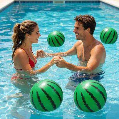 1PC Watermelon Beach Balls Bulk,Mini Beach Balls Inflatable Beach Ball Watermelon Ball For Pool Party Decorations Birthday