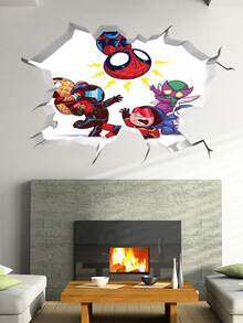 Marvel 3D Wall Sticker - Avengers: Climbing Wall Decal - Suitable For Living Room, Bedroom, Kitchen, Dining Room, Home Decor Gift, Wall Decoration - Multicolor - View 2