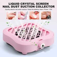 USB Nail Dust Collector, Basic/Glitter Diamond Version, Comes With 10 Filters, Suitable For Nail Salons And Home DIY, Pink/White - Multicolor - View 5