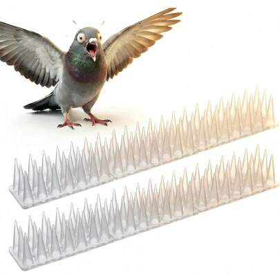 12pcs Wall And Fence Spikes - Plastic Bird Spikes For Pigeons - Deterrent To Stop Birds And Cats Sitting On Fence - Anti Climb Spikes 5.2M