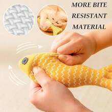 毛绒猫鱼玩具，猫抓猫薄荷玩具，互动仿真鱼猫薄荷玩具，猫狗适用毛绒玩具，耐咬玩具 - 彩色 - 查看 5