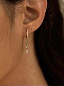 Delicate Cubic Zirconia Stud Earrings Set, Lightweight Hypoallergenic Earrings For Women - 1pair - View 5
