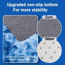 Shaggy Area Rugs For Living Room, Fluffy Soft Plush Rugs For Bedroom, Bathroom, Shaggy Indoor Fluffy Rug, Indoor Floor Carpet Home For Decor Aesthetic, Upgrade Non-Slip Backing, Ideal Gift For Mother's Day Housewarming, Easter, Dry Clean Only, Blcak - Màu xanh nhuộm loang - Xem 9