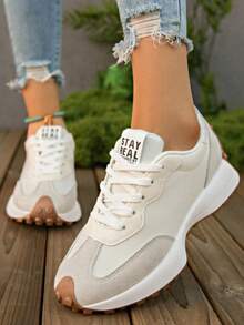 Women's Casual Sports Shoes, Lightweight Non-Slip Fitness Running Shoes, Tennis Shoes, Sneakers - 白灰色 - 查看 5