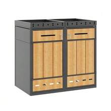 Container Storage Unit With Green Roof, Enclosure For 120-240 Liter Containers, Container Cabinet, Container Box - Grey - View 7