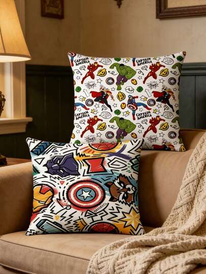  Marvel-Themed Throw Pillow Covers Made Of Linen. These Are Festive For The Office And Suitable For The Holiday Season. Pillow Covers For Home Use With Linen Printed Patterns. Sofa Pillow Covers For The Christmas Living Room. Perfect For Decorating On Valentine's Day, Thanksgiving, New Year's Day, Birthday Parties. Also Suitable As Gifts For Friends And Relatives At Parties And Gatherings.