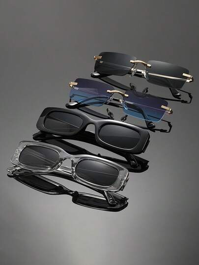 4pcs Men Metal Geometric Full Frame Classy Aesthetic Classic Shades Basics Fashion Glasses For Back To School Music Festival Beach Party Fishing Driving Golf Accessories