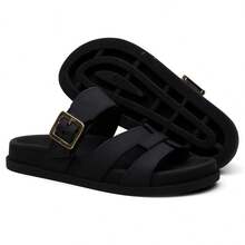 Birken Women's Sandal With Cloud Design, 2 Straps, Lightweight And Comfortable Slide - Black - View 2