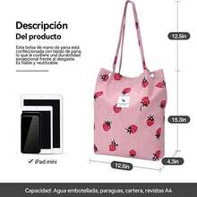 Women Top Handle Bags - Pink Strawberries + Beige Strawberries - View 4