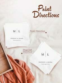 Customized Wedding Napkins With Name, Personalized Party Napkins, Engagement Napkins, Aesthetic Wedding Napkins, Anniversary - Multicolor - View 4