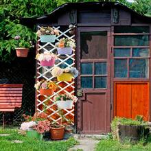 1/5/10个装金属桶花盆 - 乡村风格阳台壁挂式花盆，带把手，室内外花园装饰 - 彩色 - 查看 7