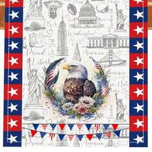 4th Of July Tablecloth, American Flag Eagle Independence Freedom Star Kitchen Dining Table Decor Cloth, Suitable For Holiday Living Room Home Party Decoration, 13x35/13x47/13x59/13x72/13x90/13x108 Inches - Multicolor - View 12