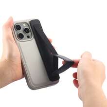 1pc Adhesive Phone Grip Stand With Anti-Slip & Shockproof Features, Multi-Functional Desktop Support With Wrist Strap Compatible With IPhone, Android Phone, Gift For Birthday, Family, Friends Finger Ring Holder, Phone Accessories - Multicolor - View 6