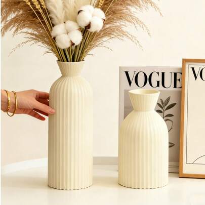 1pc Flower Vase, Resin Flower Vase, Minimalist Modern Home Decor, Matte Finish Pampas Grass Vase For Table, Fireplace, Shelf, Mantel, Entryway And Centerpieces,Room Decor, Home Decor, Birthdaydecor,Kitchen,Wedding, Bedroom Decor, Livingroom Decor, Gift, Party Decor