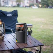 SENBOWE 便携式应急收音机，FM/AM/SW 收音机，接收效果极佳，电池供电，迷你便携式扬声器收音机，可充电，带高清显示屏，适合室内/室外散步、慢跑、健身等场合，500mAh 电池 - 彩色 - 查看 10