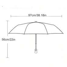复古可爱卡通自动折叠伞，少女心狗狗猫咪图案，法式清新遮阳伞 - 淺藍色 - 查看 2