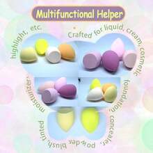 4PCS Makeup Sponge Set Includes A Beauty Blender Sponge For Foundation Blending, Suitable For Liquid, Powder, And Cream Products. It Is Latex-Free And Comes In Multiple Colors. - 粉色 - 查看 5