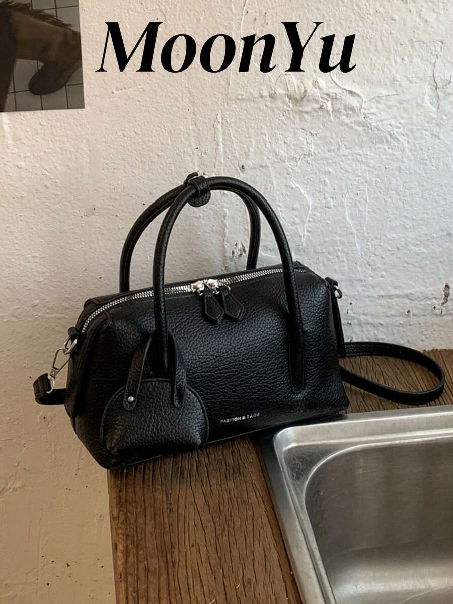 Women's Pillow Handbag, Fashionable Minimalist Elegant Large Capacity Shoulder Bag, Black - Black - View 1