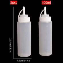 2pcs Condiment Squeeze Bottles, Tomato Sauce/Salad Dressing Dispenser Bottles, Plastic Squeeze Bottles For Kitchen Condiments - White - View 15