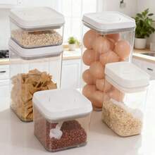 Airtight Food Storage Containers With Lids - Pressure Seal Design Suitable For Snacks, Cookies, Cereals, Fruits, Nuts, Spices And Sugar - Reusable Kitchen Storage Jars - Multicolor - View 8