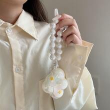 Elegant Laser Holographic Star Cloud Design Soft Silicone Protective Case Compatible With Airpods 4th Gen, Pro 3rd Gen, 1/2/3, Pro 2, Anti-Drop, Suitable For Women - Orange - View 3