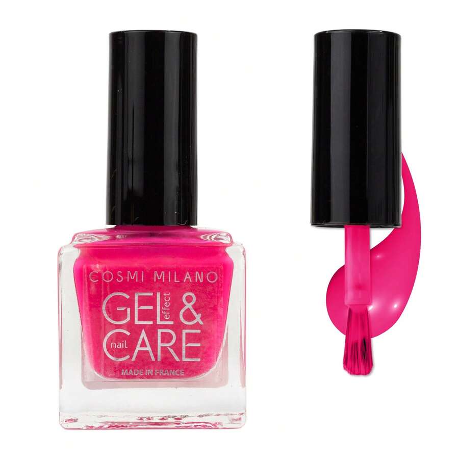COSMI MILANO 8ML GEL EFFECT NAIL POLISH MADE IN UK, MOISTURIZING AND NOURISHING NAIL TREATMENT, PROFESSIONAL SALON GLOSSY FINISH, HARMLESS FORMULA AND ELEGANT NAIL CARE - ROSA FLUO - 查看 1