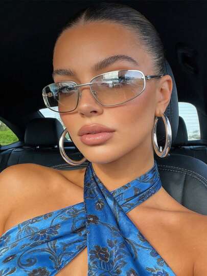 1 chiếc kính thời trang gọng nhỏ, kiểu dáng thanh lịch, cá tính và đa năng dành cho nữ, phù hợp để đeo hàng ngày, chụp ảnh đường phố, đi nghỉ mát, du lịch, nghỉ hè ở bãi biển, hoạt động ngoài trời, phụ kiện du lịch biển.