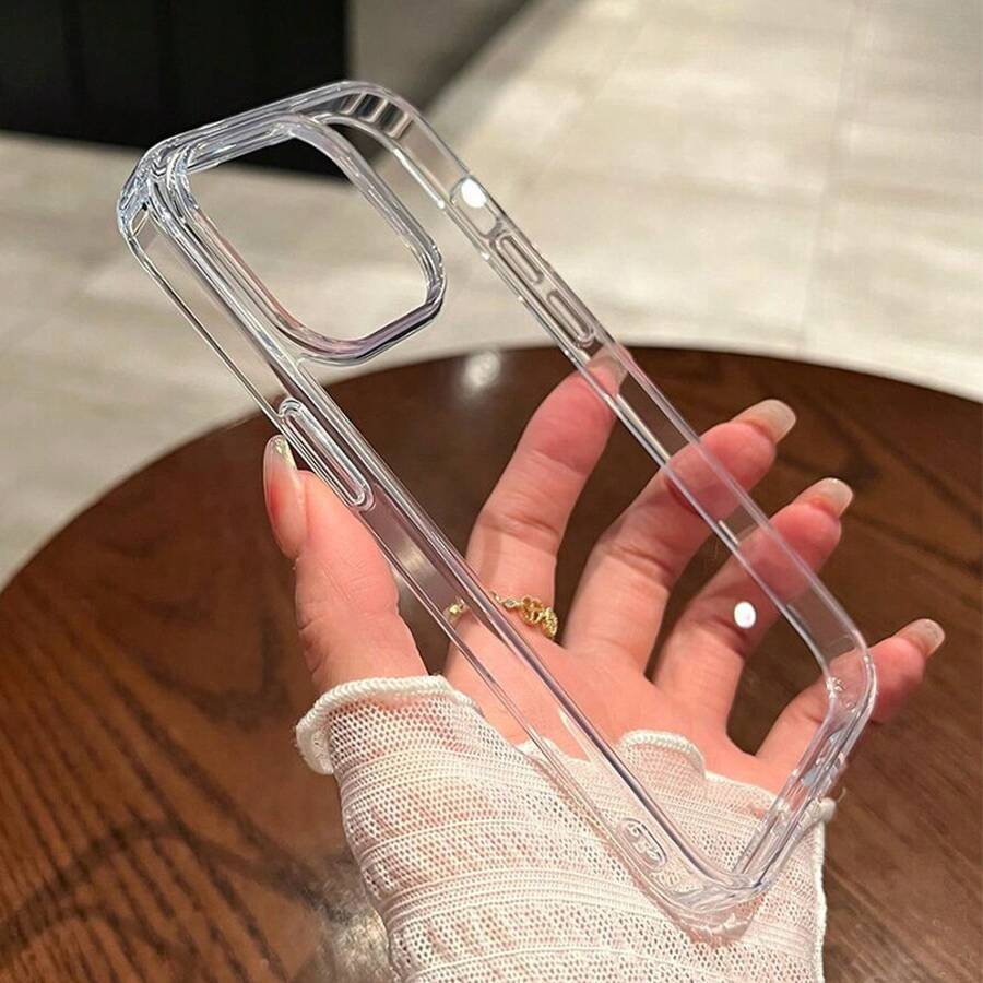 Funda Transparente de Acrílico Simple para iPhone 16 17 15 14 13 12 11 Pro Max XS XR, Resistente a Impactos, Carcasa Rígida Trasera, aplicable a todos los modelos de iPhone 11 a 17.