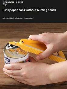 1pc Multi-Function Can Opener, Non-Slip Effortless Lid Clamp, Bottle Cap Opener, Kitchen Small Tool - Multicolor - View 1