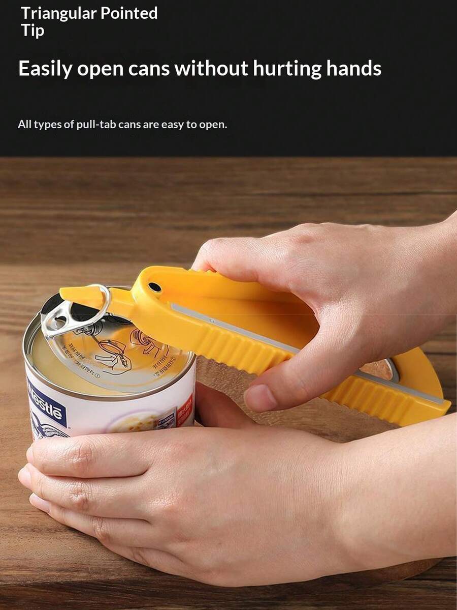 1pc Multi-Function Can Opener, Non-Slip Effortless Lid Clamp, Bottle Cap Opener, Kitchen Small Tool - Multicolor - View 1