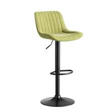 Set Of 4 Green Swivel Bar Stools For Dining Room – Velvet Upholstery, Adjustable Height, 360° Rotation - Green + Iron + Metal and Wood + Velvet + Foam + 4 - View 5