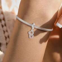 1 Mặt dây chuyền hạt hình trái tim vô cực bằng bạc Sterling thời trang, thích hợp để làm vòng tay, trang sức DIY cho nữ. - Bộ 1 - Xem 4