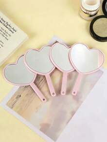 10pcs Heart-Shaped Portable Makeup Mirrors, Cute Mini Makeup Mirrors, Suitable For Birthday, Bridesmaid Party, Wedding Gifts, Party Favors - Multicolor - View 5