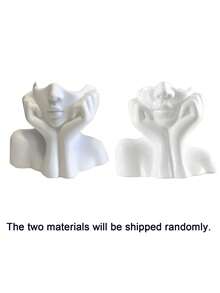 1pc Handmade Creative Human Body Art Makeup Brush Holder - A Unique And Creative Human Body Art Makeup Brush Holder, Desktop Makeup Brush Storage Box, Decorative Resin Material, Drop-Proof Design, Sculptural Ornament, Lightweight And Portable, Handmade Desktop Or Bathroom Cosmetic Storage Box, Lightweight And Stylish Design, Non-Slip, Ideal Choice, Valentine's Day Gift, Back-To-School Storage Supplies - Face Support Storage Box - View 8