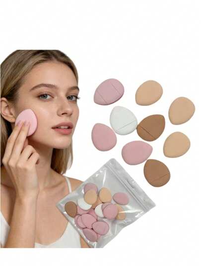 Bông mút trang điểm kèm túi đựng, bông mút mini dạng mút ngón tay, bông mút pha trộn không chứa latex, thích hợp dùng với kem nền dạng lỏng, kem BB, kem che khuyết điểm. Phù hợp với mọi loại da. Được làm từ chất liệu nhung siêu mềm, được thiết kế để tạo khối, trang điểm mắt và khóe mắt.