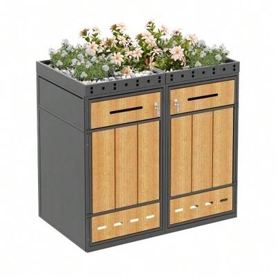 Container Storage Unit With Green Roof, Enclosure For 120-240 Liter Containers, Container Cabinet, Container Box