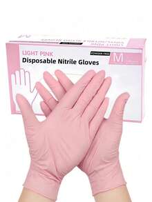 Pink Latex-Free Disposable Gloves, Suitable For Household Cleaning, Multi-Purpose Cleaning, Tattooing And Hair Dyeing, Available In Multiple Sizes - Pink - View 2