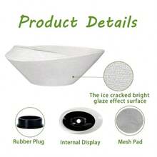 Maceta para árbol de bonsái de cerámica de 12 pulgadas con orificio de drenaje macetas modernas para suculentas para interiores y exteriores maceta decorativa para decoración del hogar - Blanco  negro - Ver 6