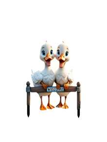 1个鸭子造型花园插牌，亚克力动物草坪标记，户外防风庭院装饰 - 动物造型庭院装饰，适用于花园、花坛和盆栽植物，春季派对装饰，经久耐用的地面插入式艺术品 - 彩色 - 查看 7